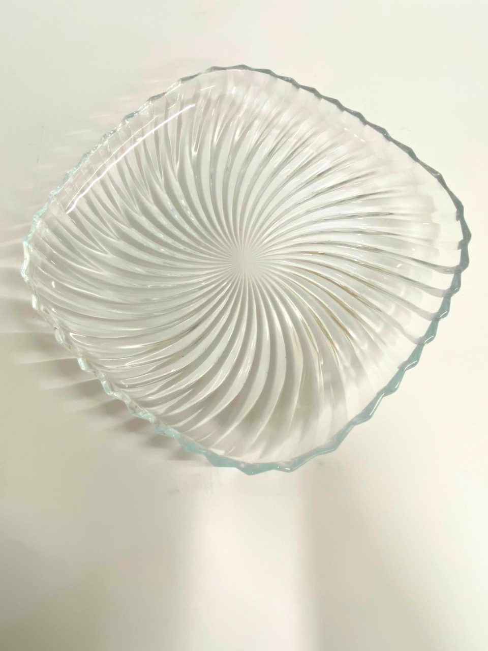 Santa Single Round Dish Transparent Clear Glass Serving Tray 10 * 9  inch