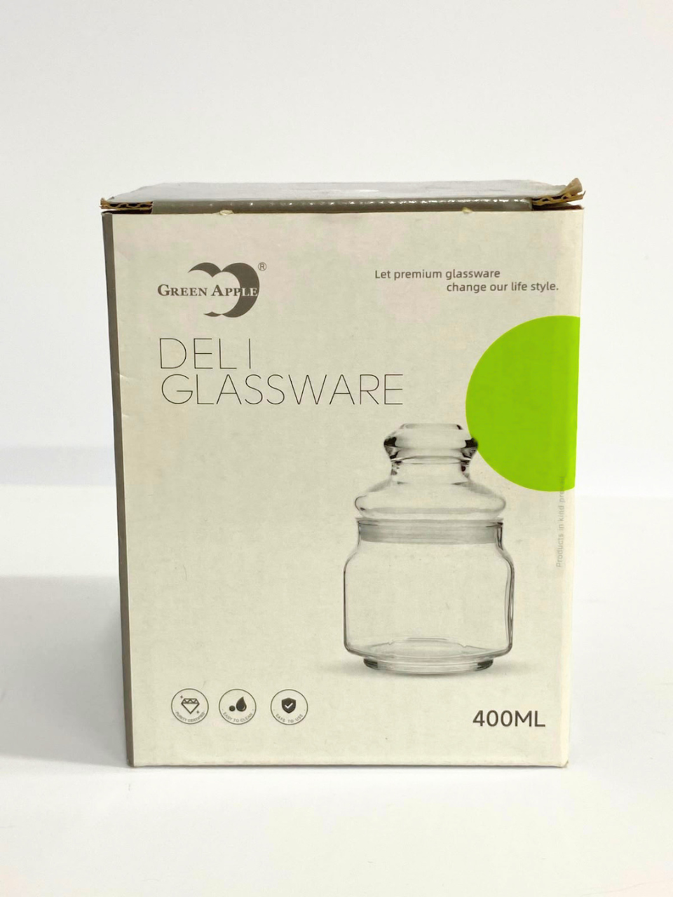 Dehli Glassware 400ml Glass Storage Jar with Lid – Premium Airtight Container for Kitchen & gifting