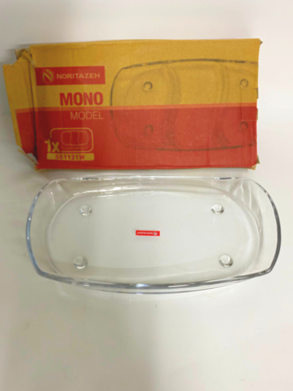 DISH 14.5 INCHES MONO RECTANGULAR DISH TRANSPARENT GLASS