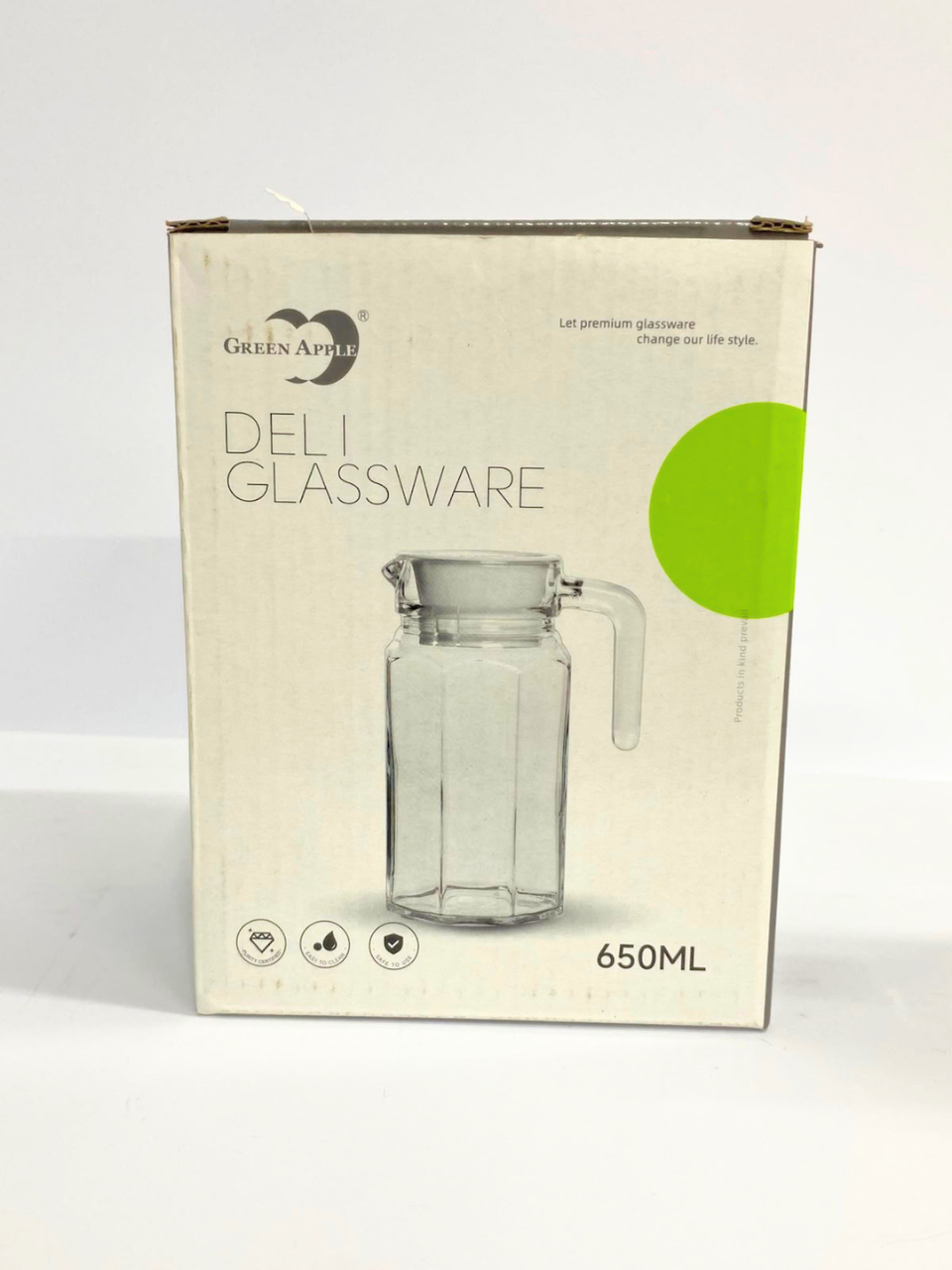 650ml Clear Glass Water Jug with Lid – Premium Quality - Dehli glassware