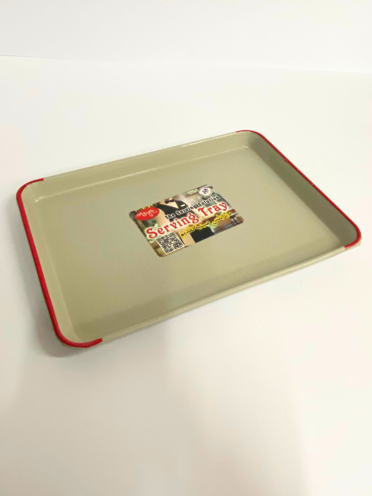 Plastic Multi-Purpose Square Tray red line  9 x 6 inch Gift & Serving Trays Small