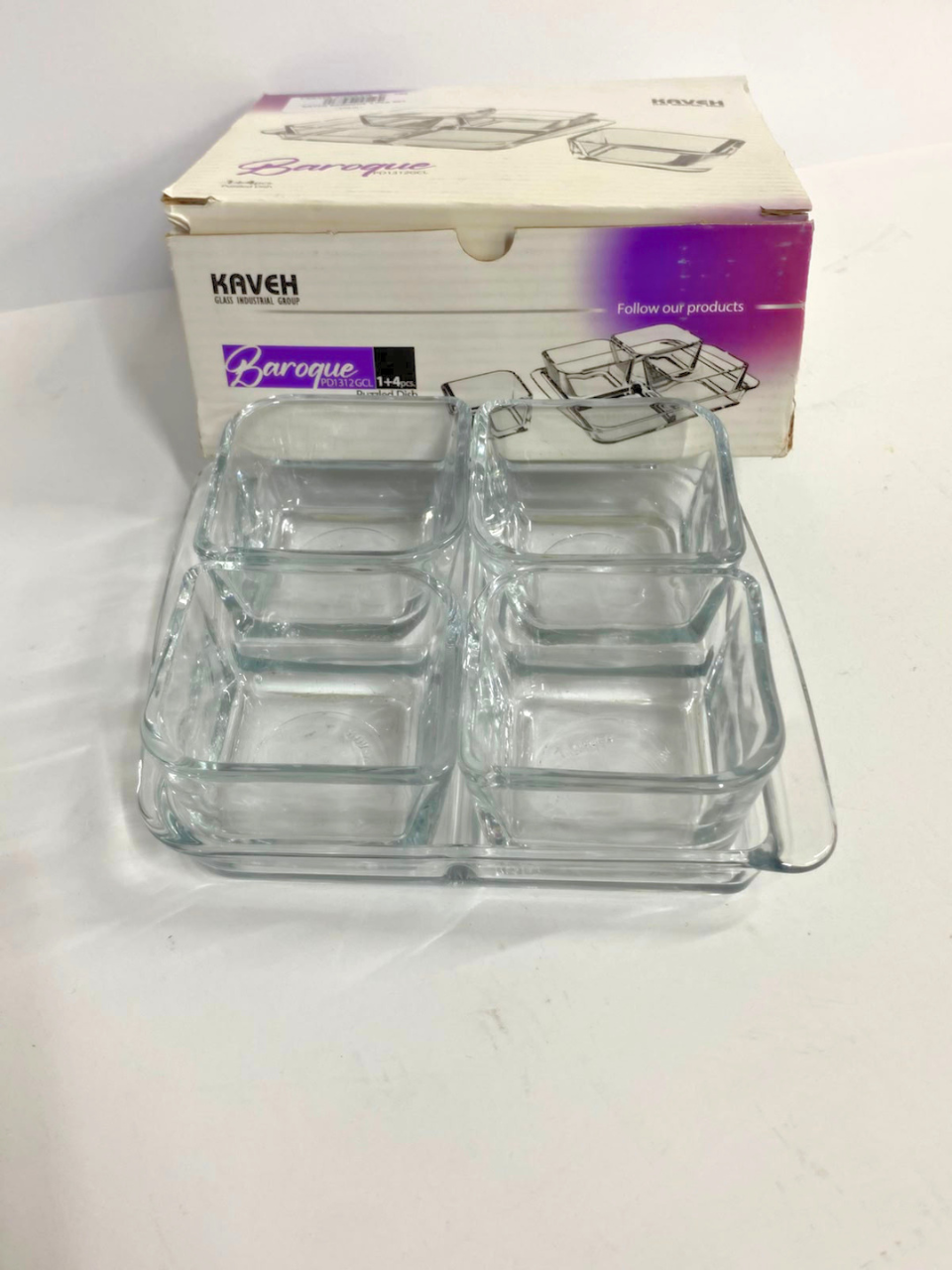 Mini Sauce + salad Bowls , 4+1 Small Glass Bowl Set
