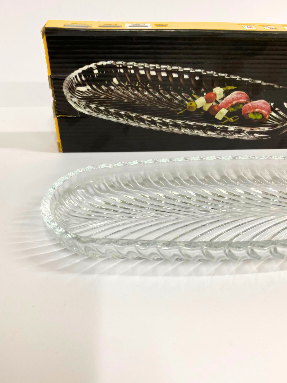 Santa Single Small Dish Transparent Clear Glass Serving Tray 11 * 5 inch