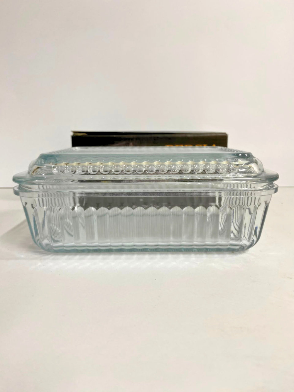 Butter Dish Made Of Clear Glass For Butter Dish with Lid - 8 x 6 Inch