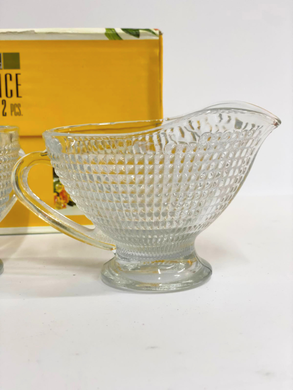 Set of 2 Sauce Glass Gravy Boat -7 oz with Handle Kitchen Glassware Serving
