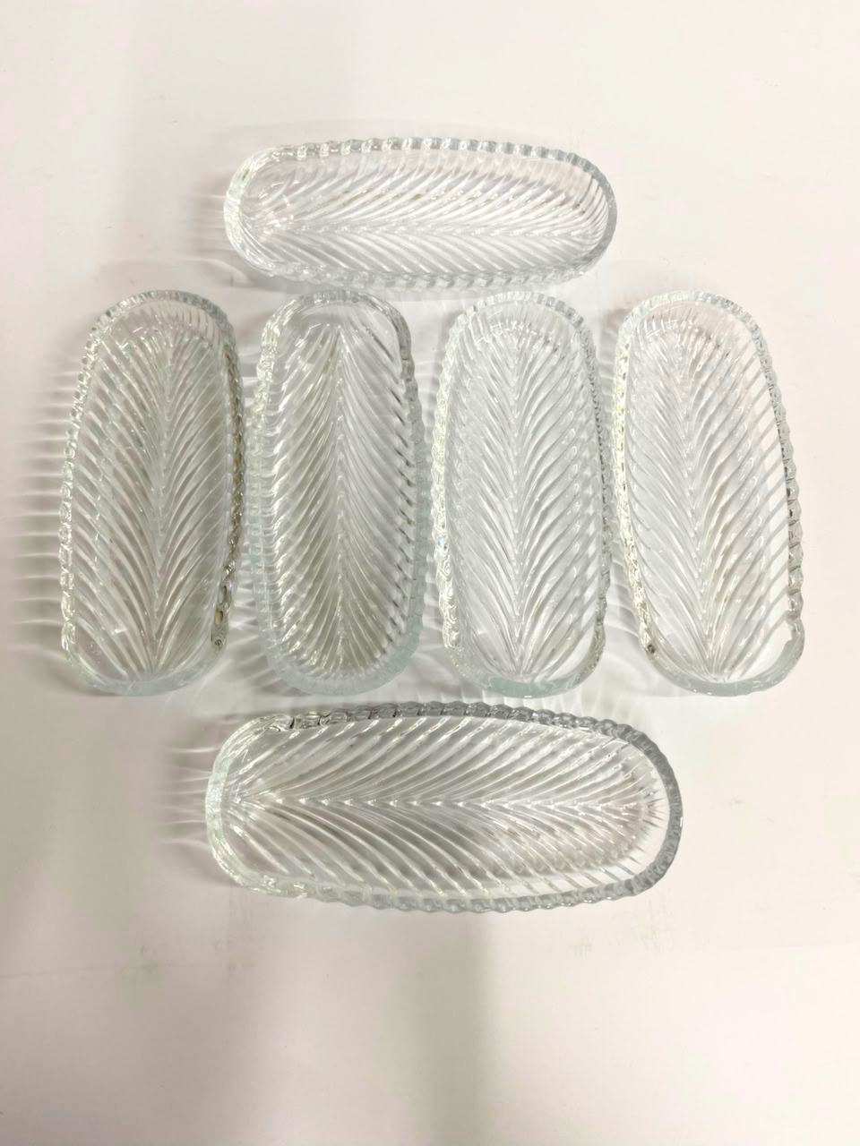 Santa 6pcs set small Dish Transparent Clear Glass Serving Tray  6*3 inch