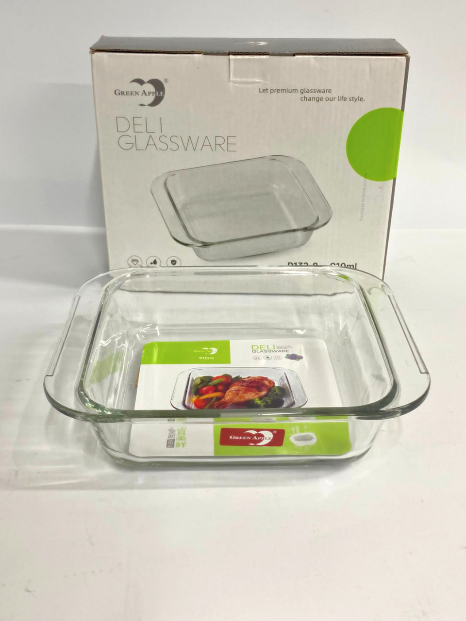 Deli  glassware Square Dish Serving & Cake dish 910 ml  8*7 inch