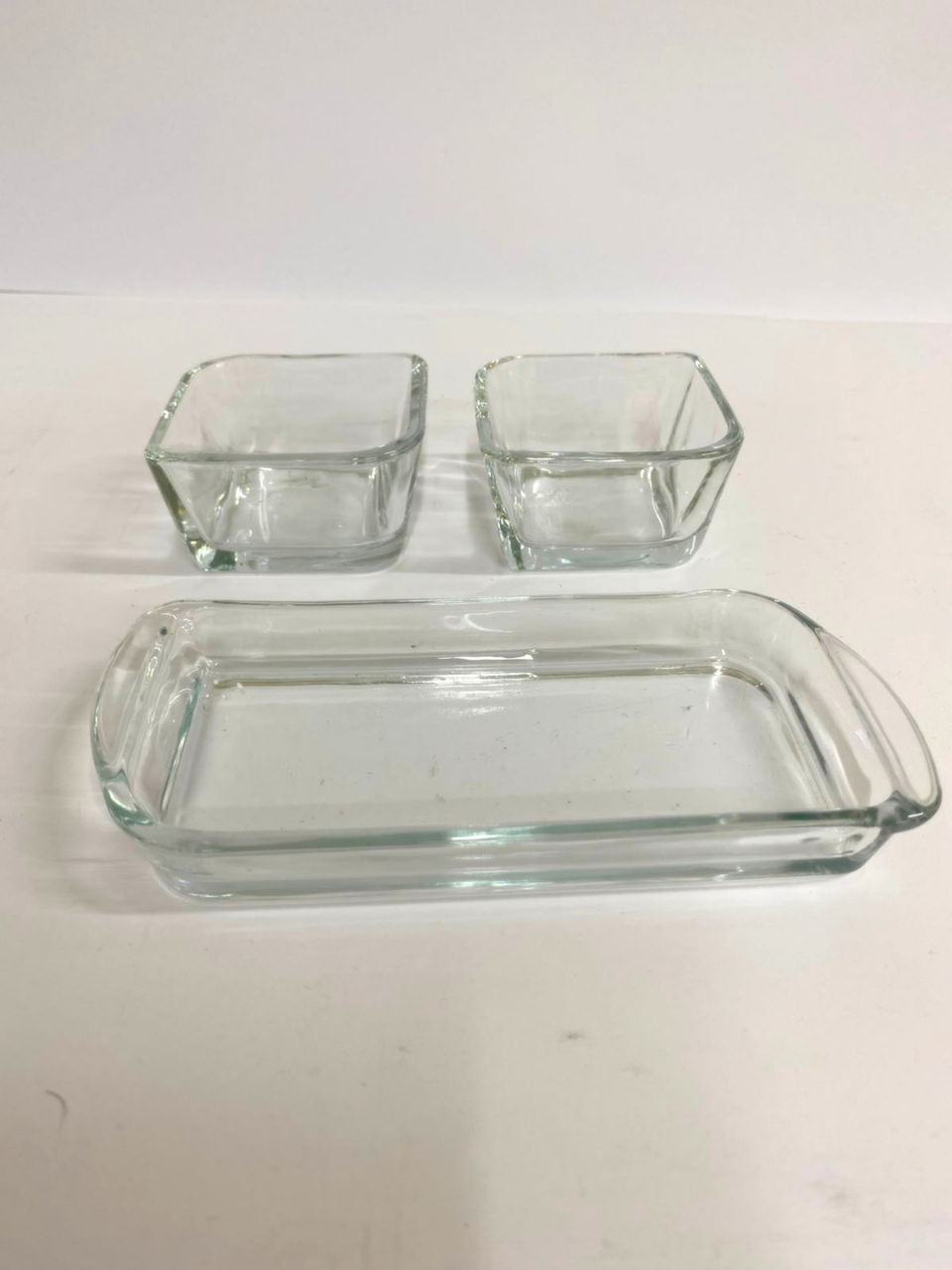 Mini Sauce + salad  Bowls , 2+1 Small Glass Bowl Set,