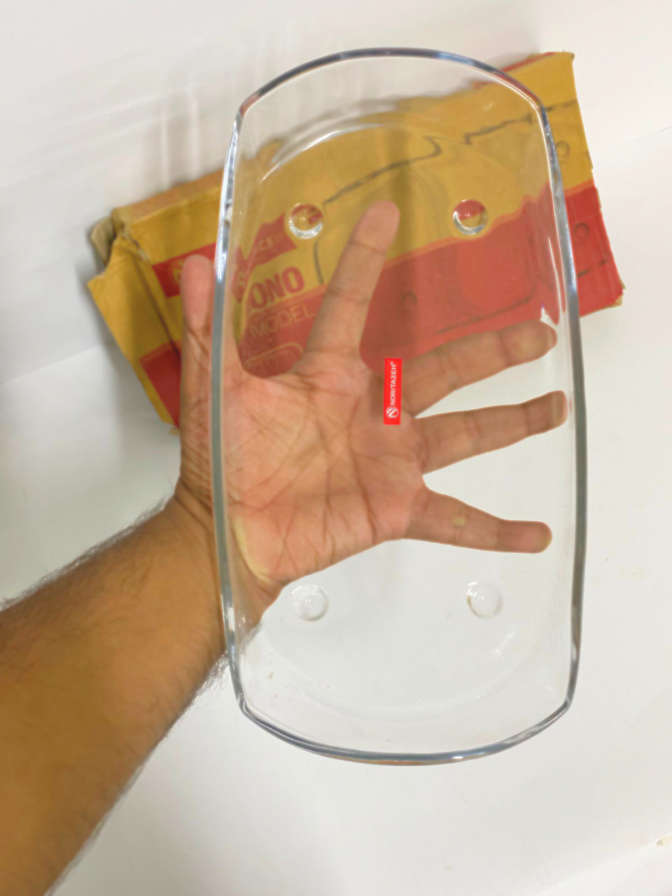 DISH 14.5 INCHES MONO RECTANGULAR DISH TRANSPARENT GLASS
