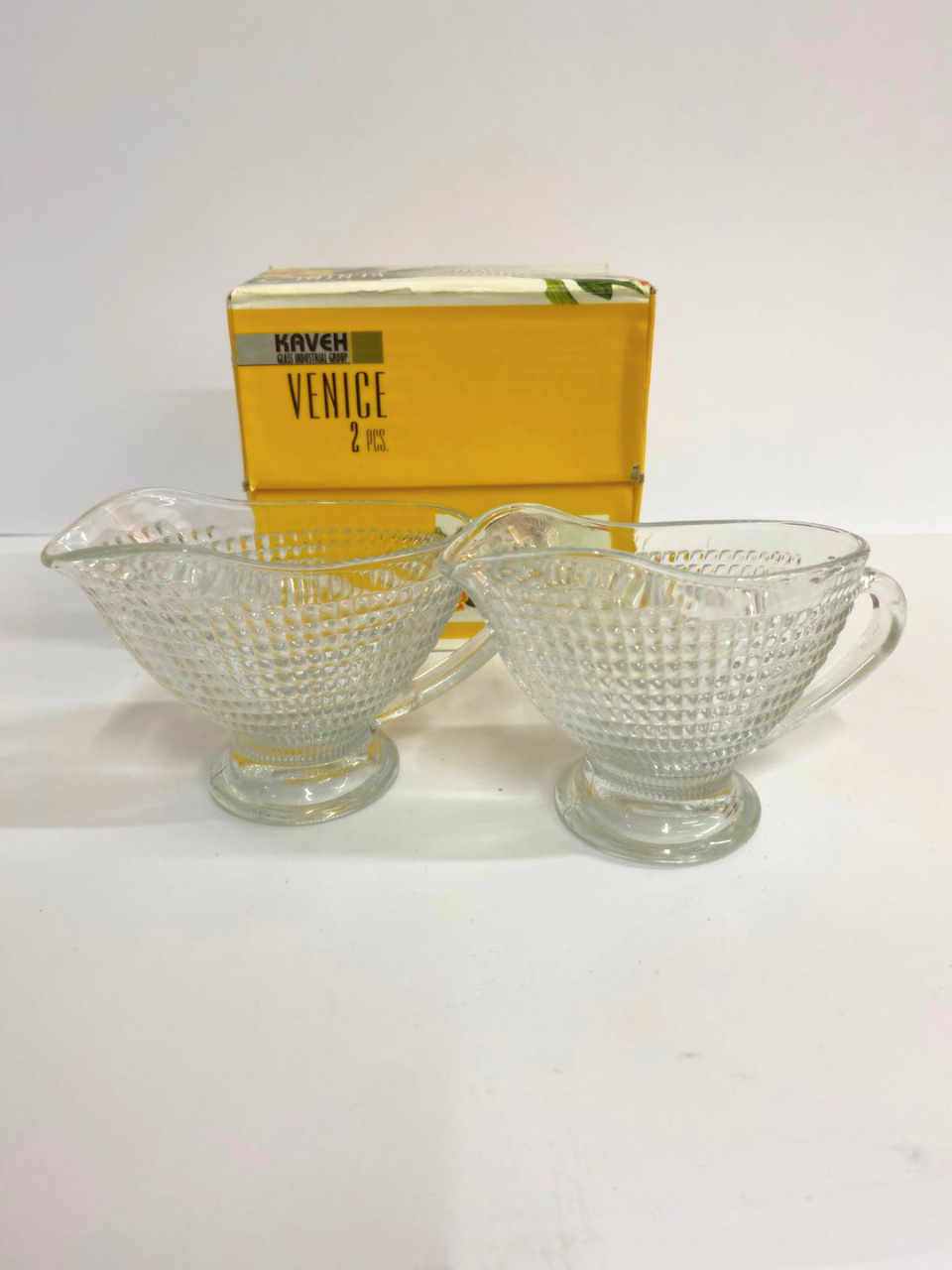Set of 2 Sauce Glass Gravy Boat -7 oz with Handle Kitchen Glassware Serving