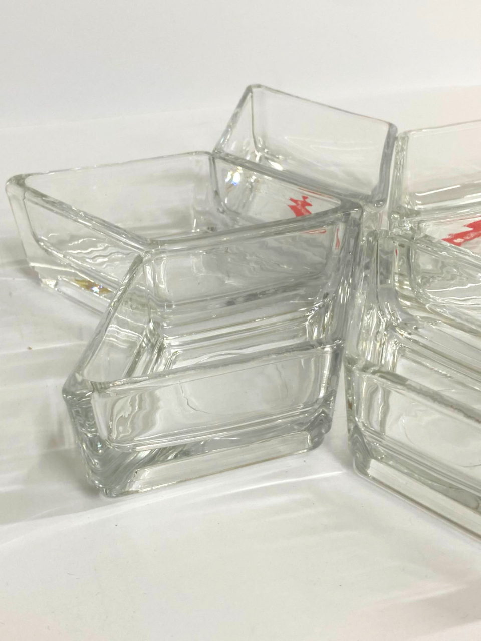 Set of 6 Cristalline Mini Glass Dish Tapas & Appetizer Serving Dishes