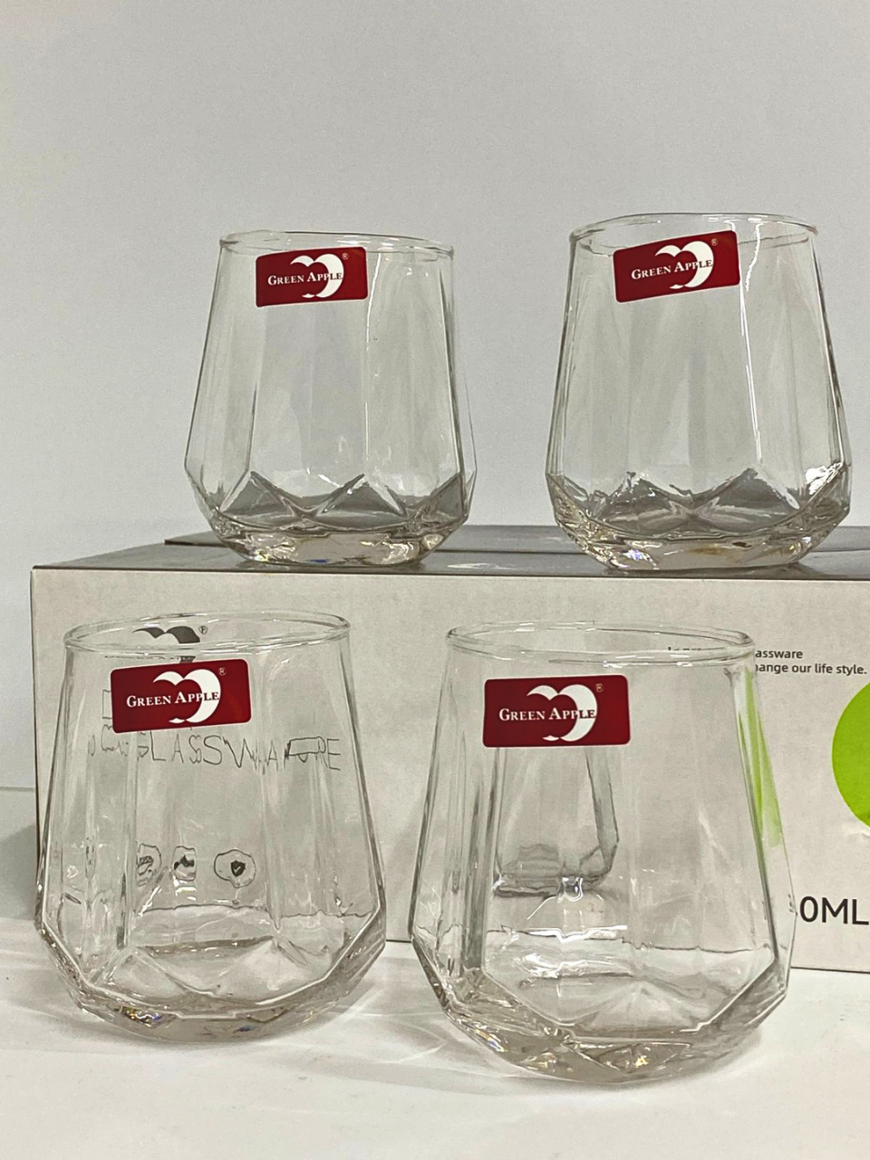 Deli Glassware 6-Piece Glass Set – Diamond Design | 340ml