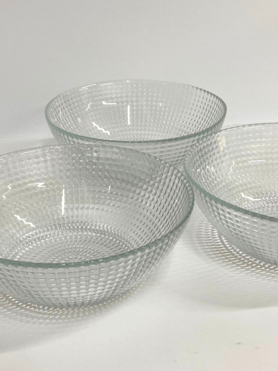 Elegant Transparent Crystal Desert/Fruit Serving Bowl (Pack of 3 )