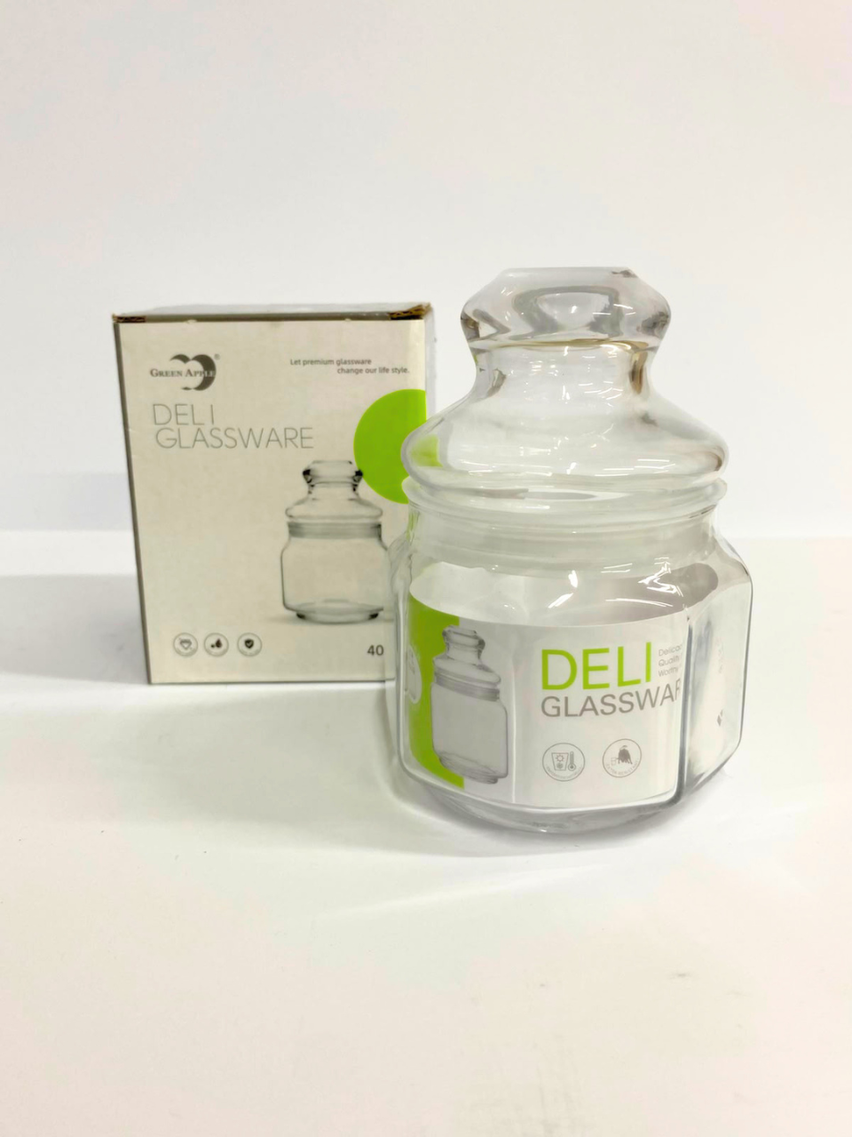 Dehli Glassware 400ml Glass Storage Jar with Lid – Premium Airtight Container for Kitchen & gifting