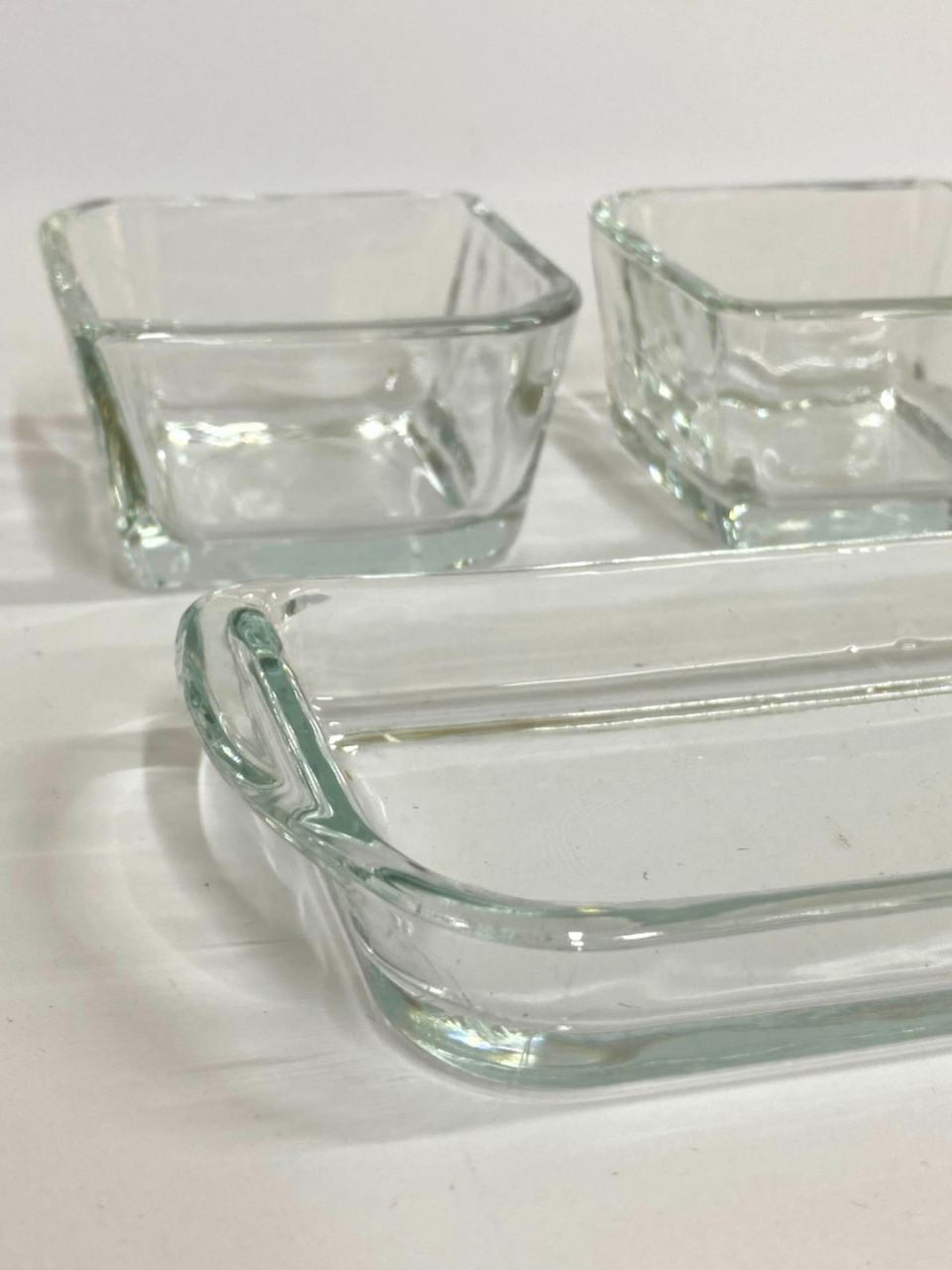 Mini Sauce + salad  Bowls , 2+1 Small Glass Bowl Set,