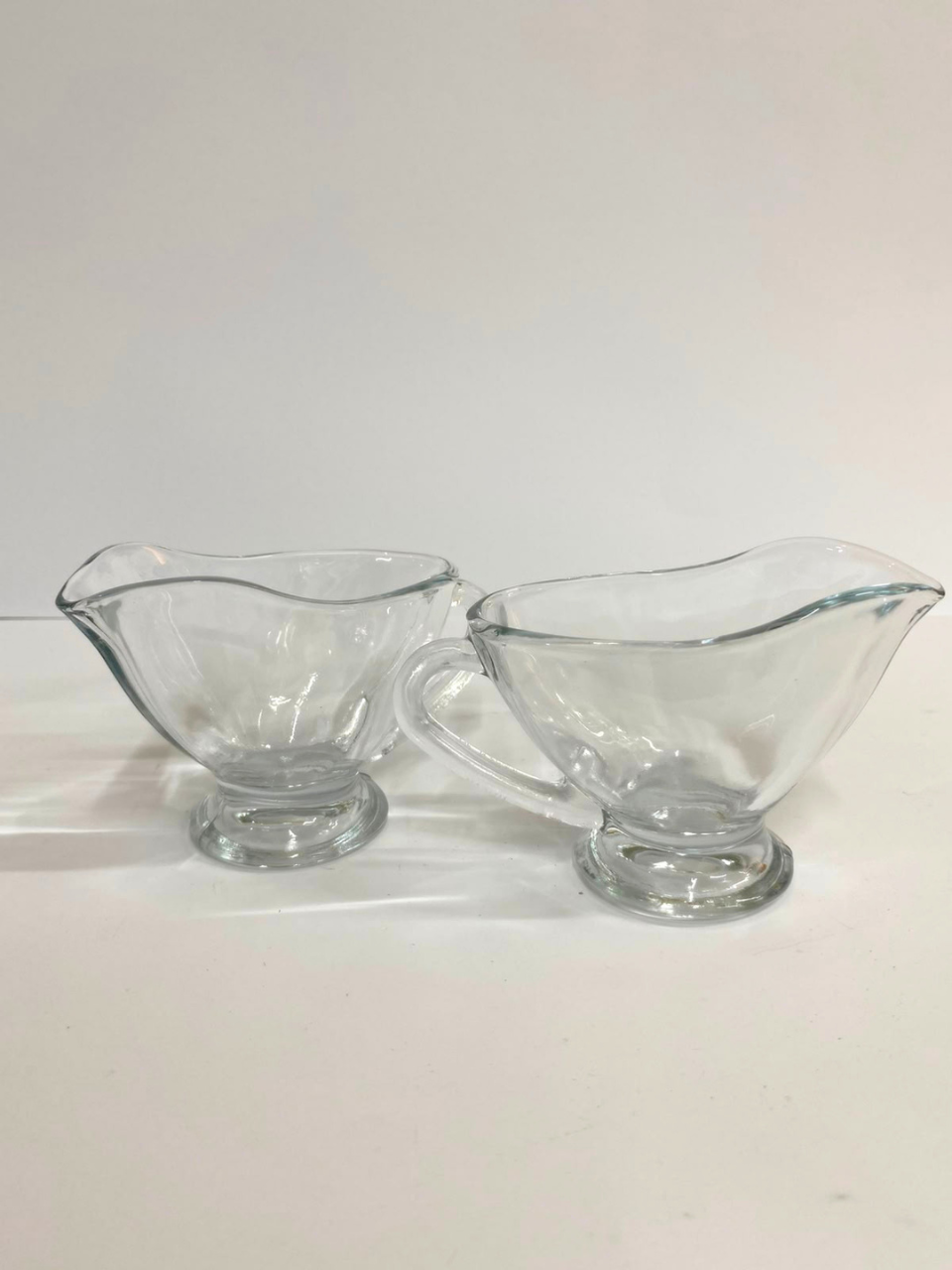 Set of 2 Sauce Glass Gravy with Handle Kitchen Glassware Serving
