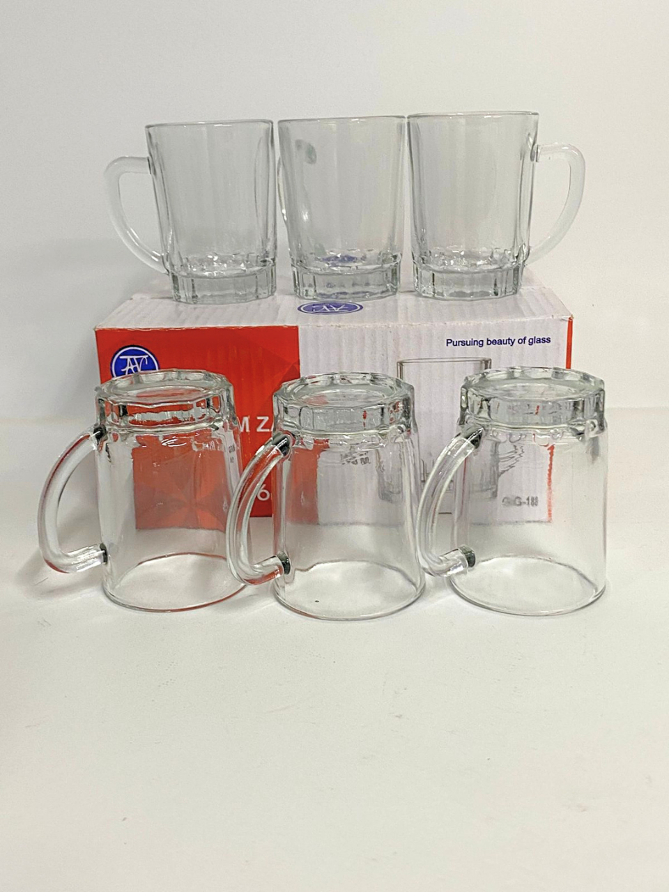 Set of 6, Shot Glass Set Mini Zam Zam Glass Party Server Shot with handel
