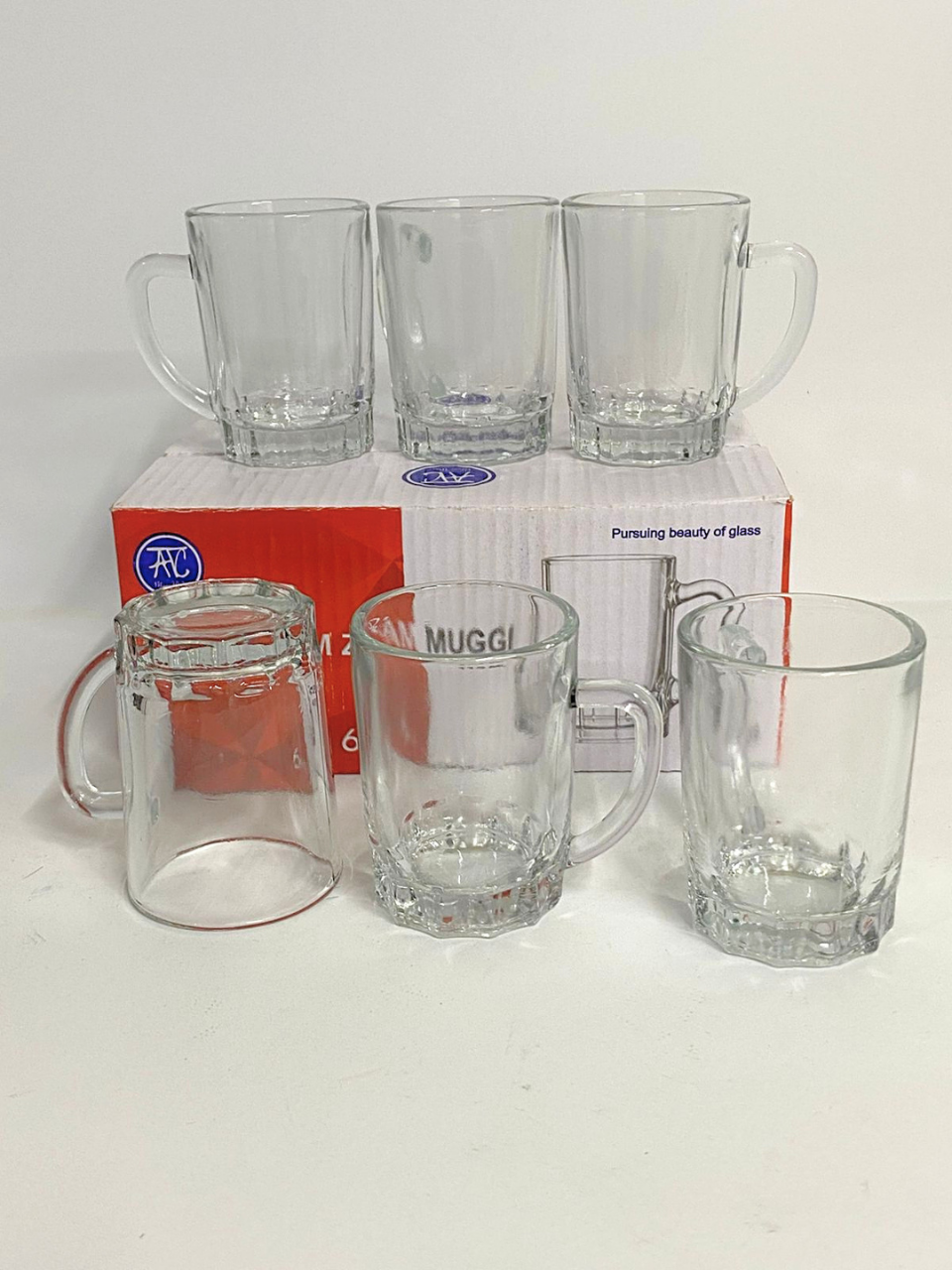Set of 6, Shot Glass Set Mini Zam Zam Glass Party Server Shot with handel