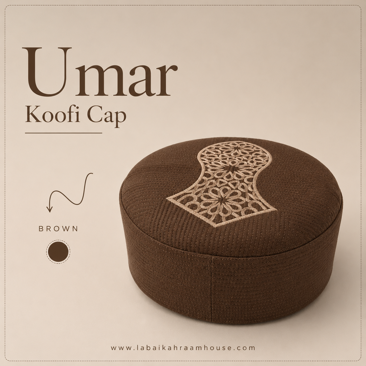 Koofi Islamic Prayer Cap - UMAR