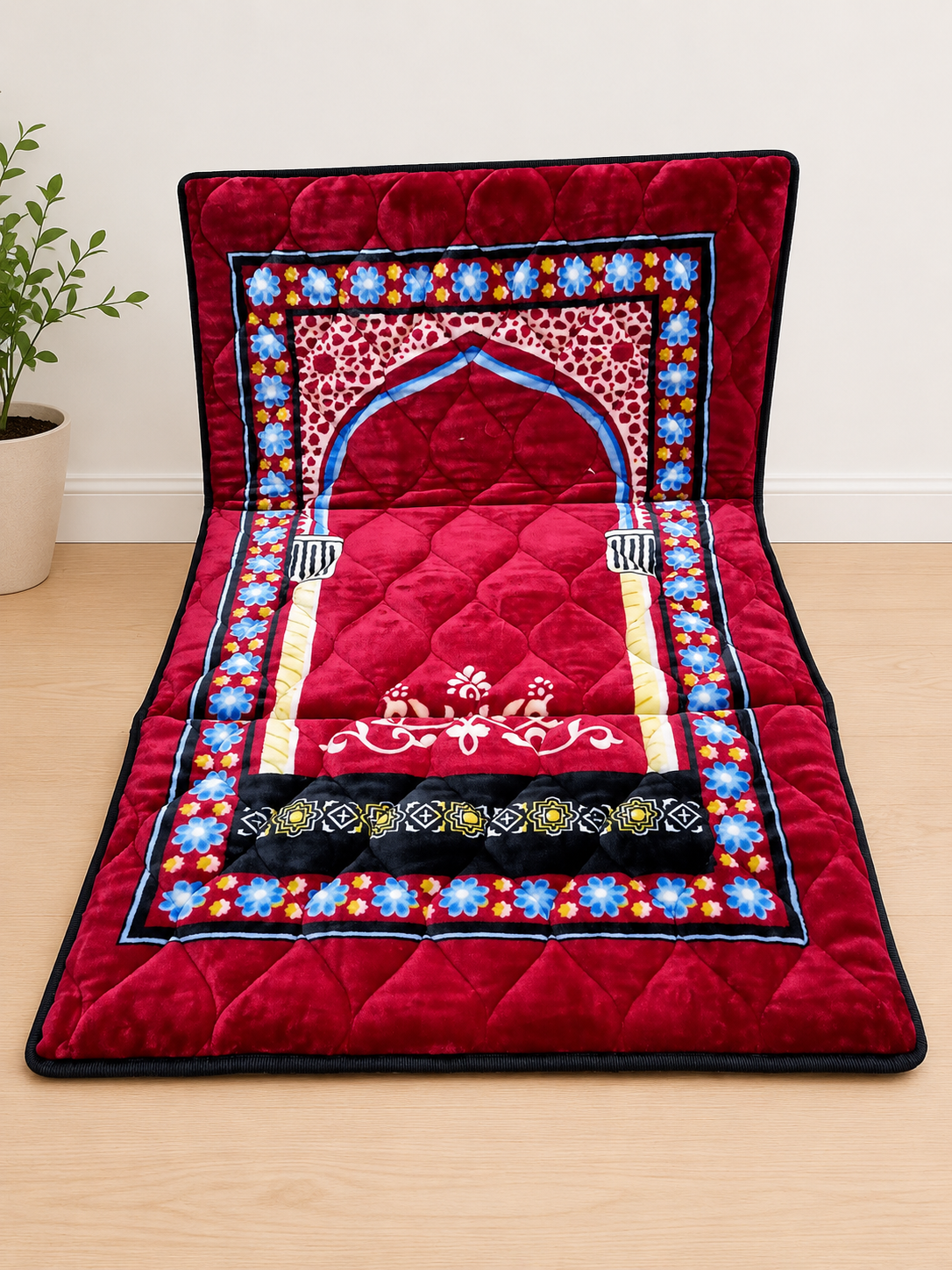 Portable Prayer Mat with Foldable Backrest