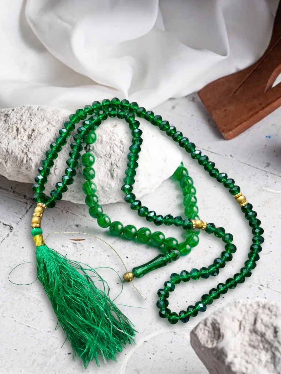 Emerald Crystal Tasbeeh 100 Beads