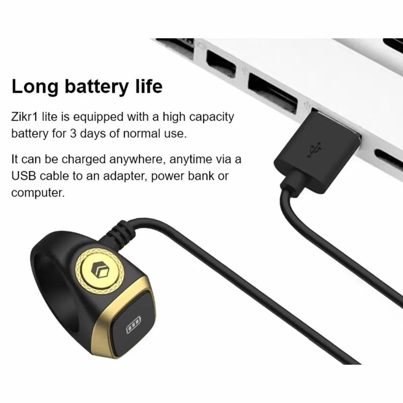 IQIBLA Smart Digital Tasbeeh Counter Ring with OLED Display & Prayer Reminder | Bluetooth Zikr Ring