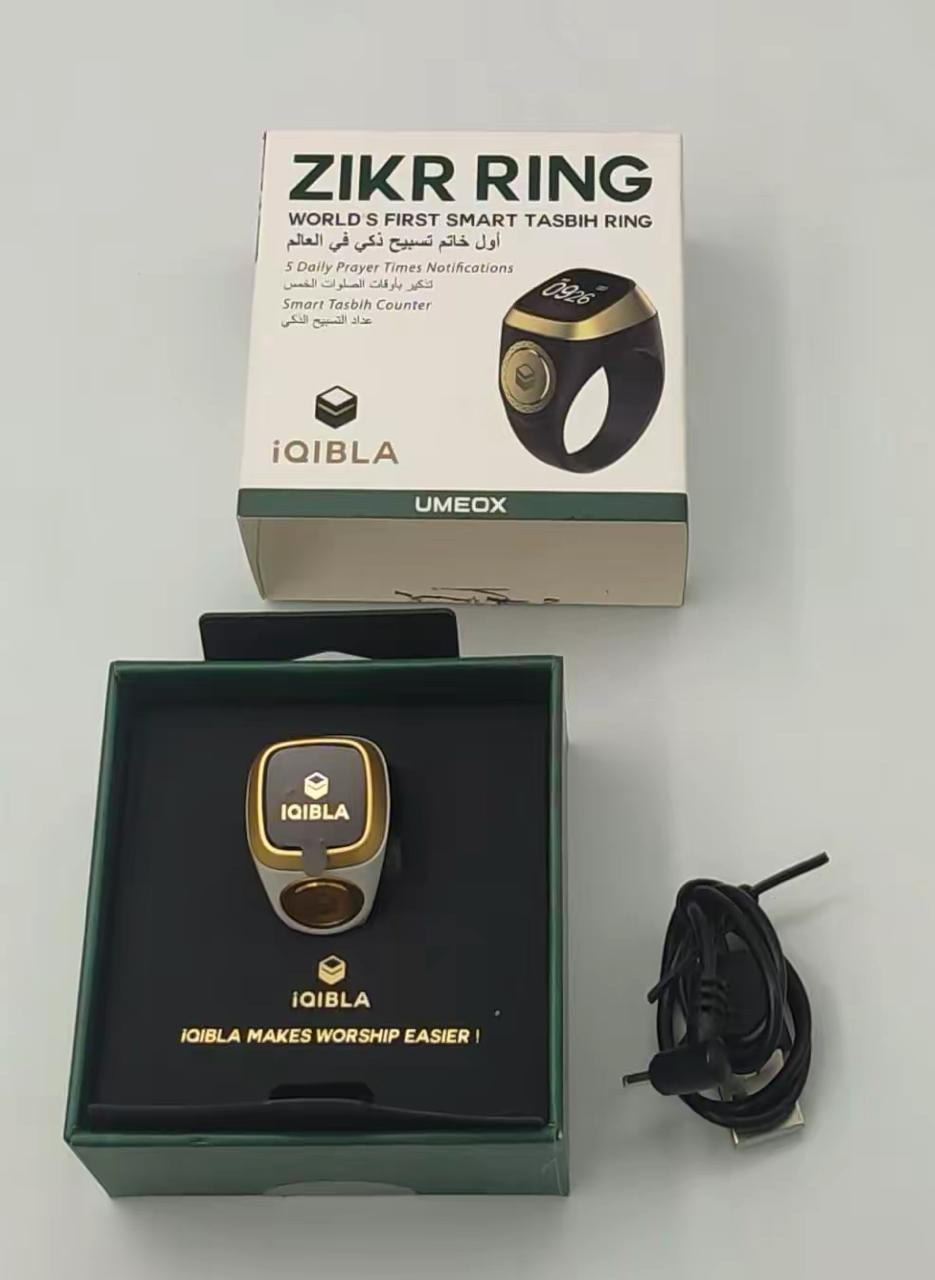 IQIBLA Smart Digital Tasbeeh Counter Ring with OLED Display & Prayer Reminder | Bluetooth Zikr Ring