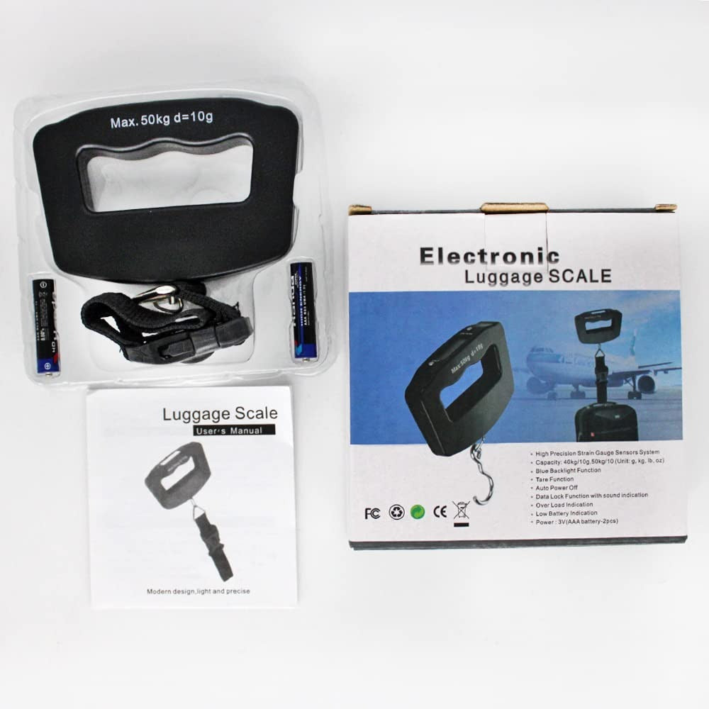 Digital Portable Handheld Weighing Suitcase with Belt, Electronic Luggage Scale, Hanging Bag Scale for Travel, Balance