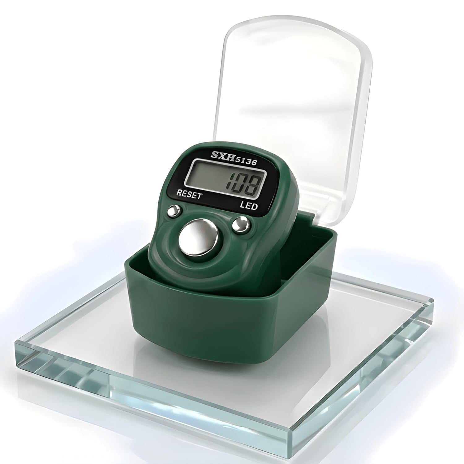 Digital Finger Tally Counter, LCD Display with LED Back Light, Reset Function, Portable Ring Counter