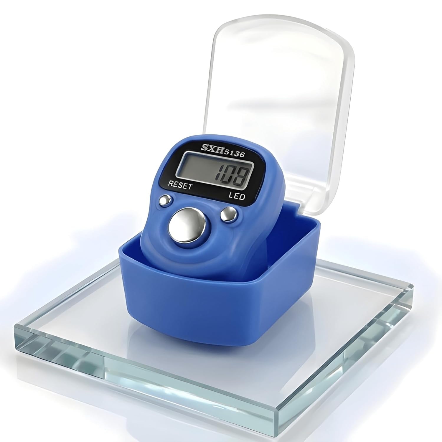 Digital Finger Tally Counter, LCD Display with LED Back Light, Reset Function, Portable Ring Counter