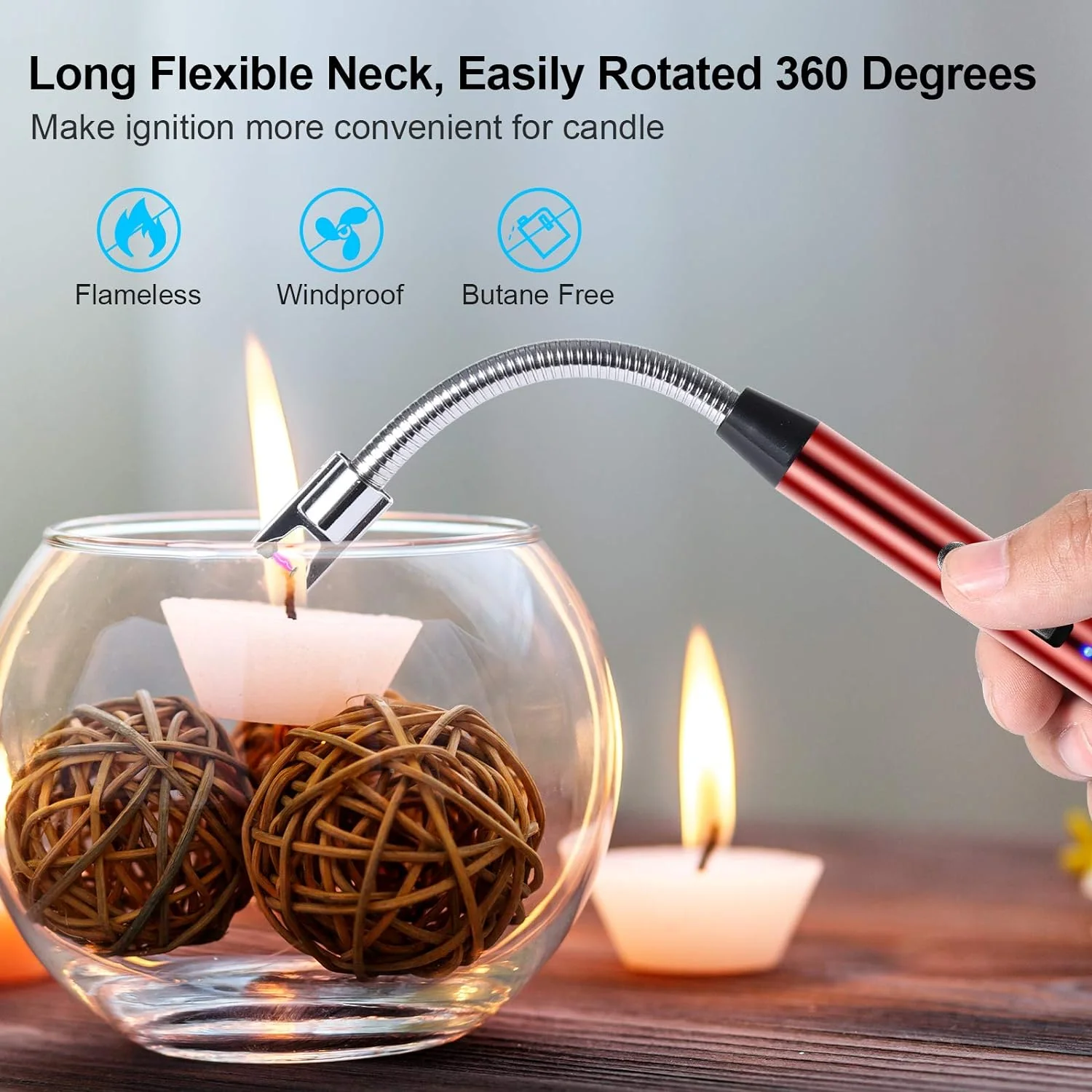 Rechargeable Electric Lighter with LED Battery