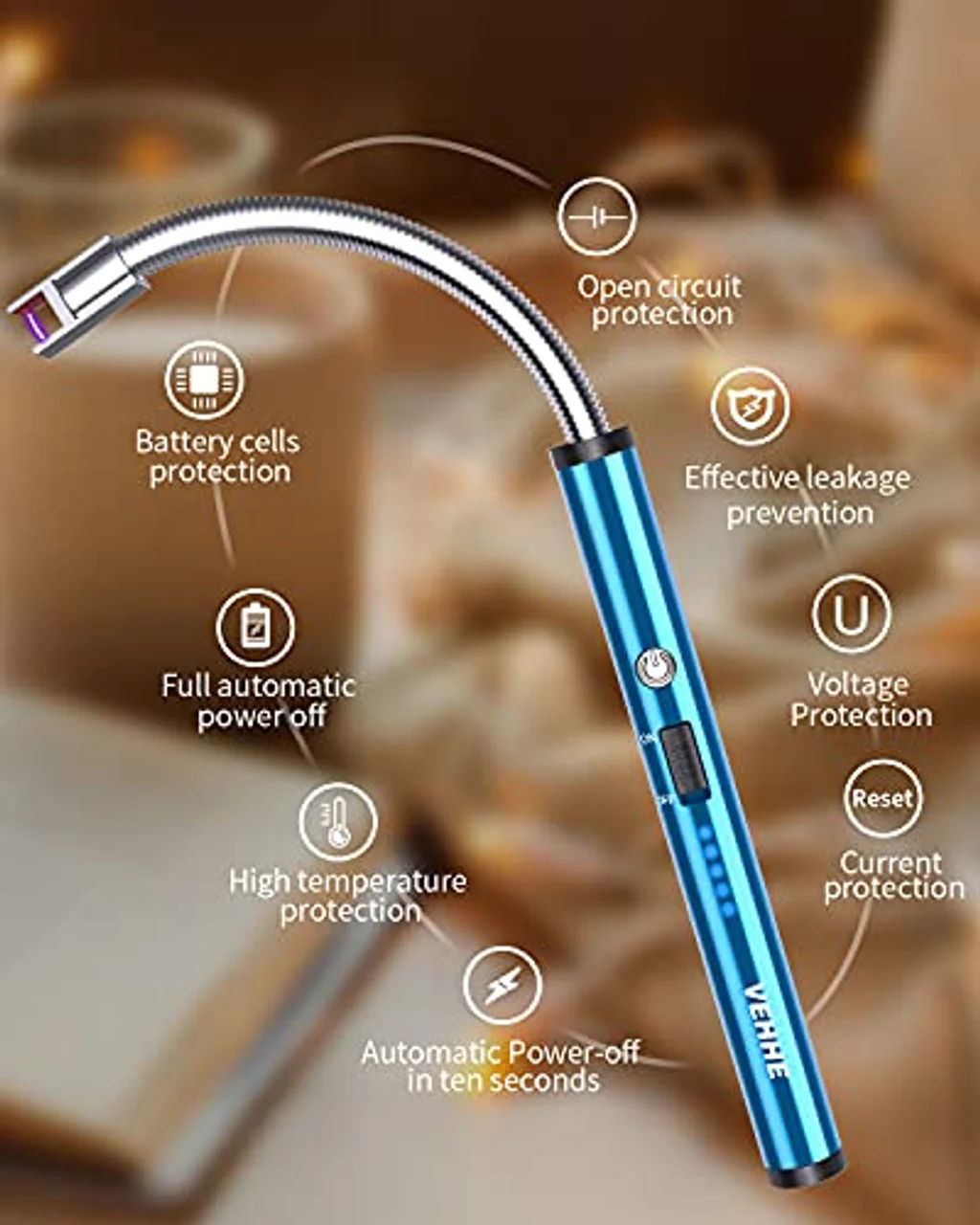 Rechargeable Electric Lighter with LED Battery