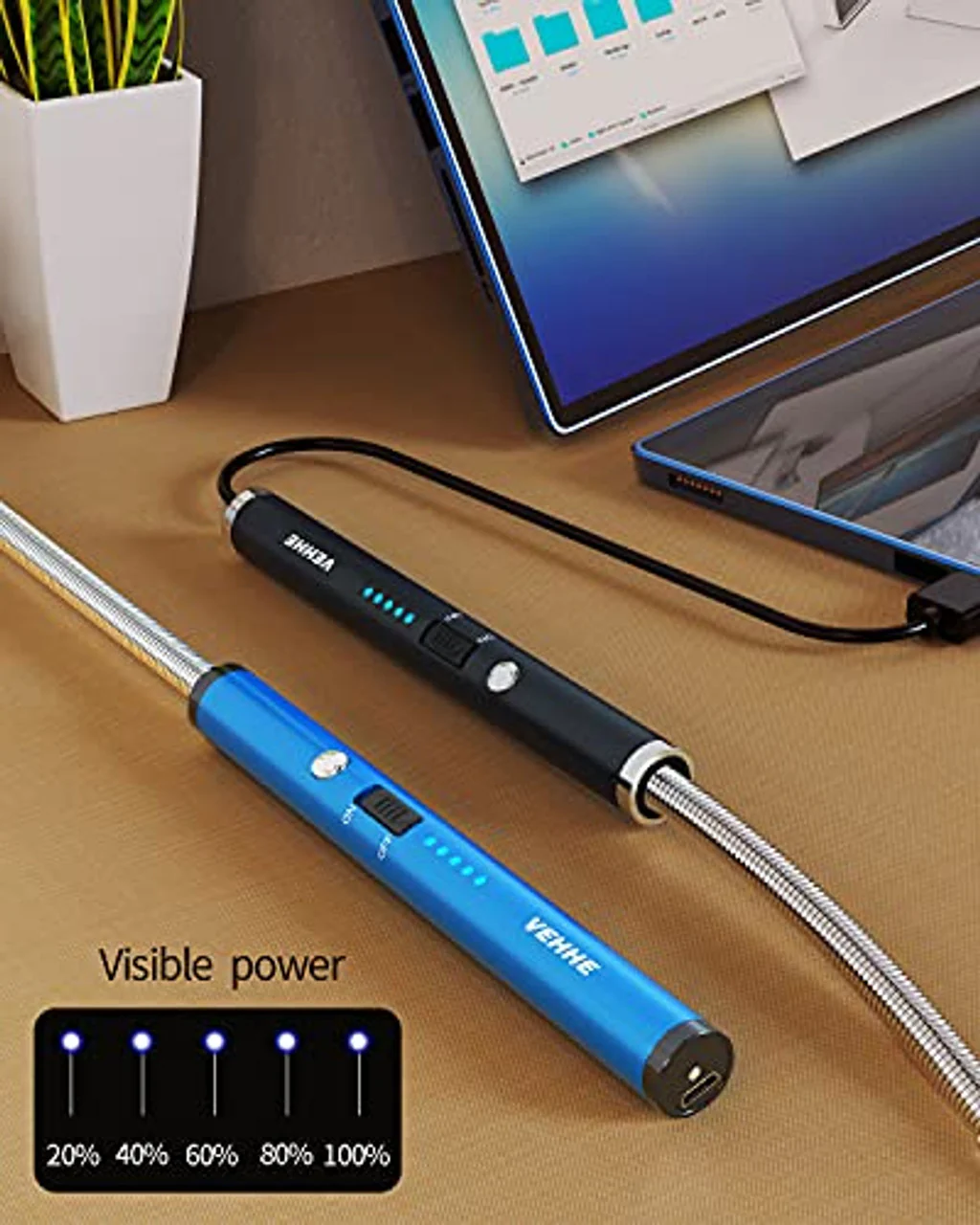 Rechargeable Electric Lighter with LED Battery