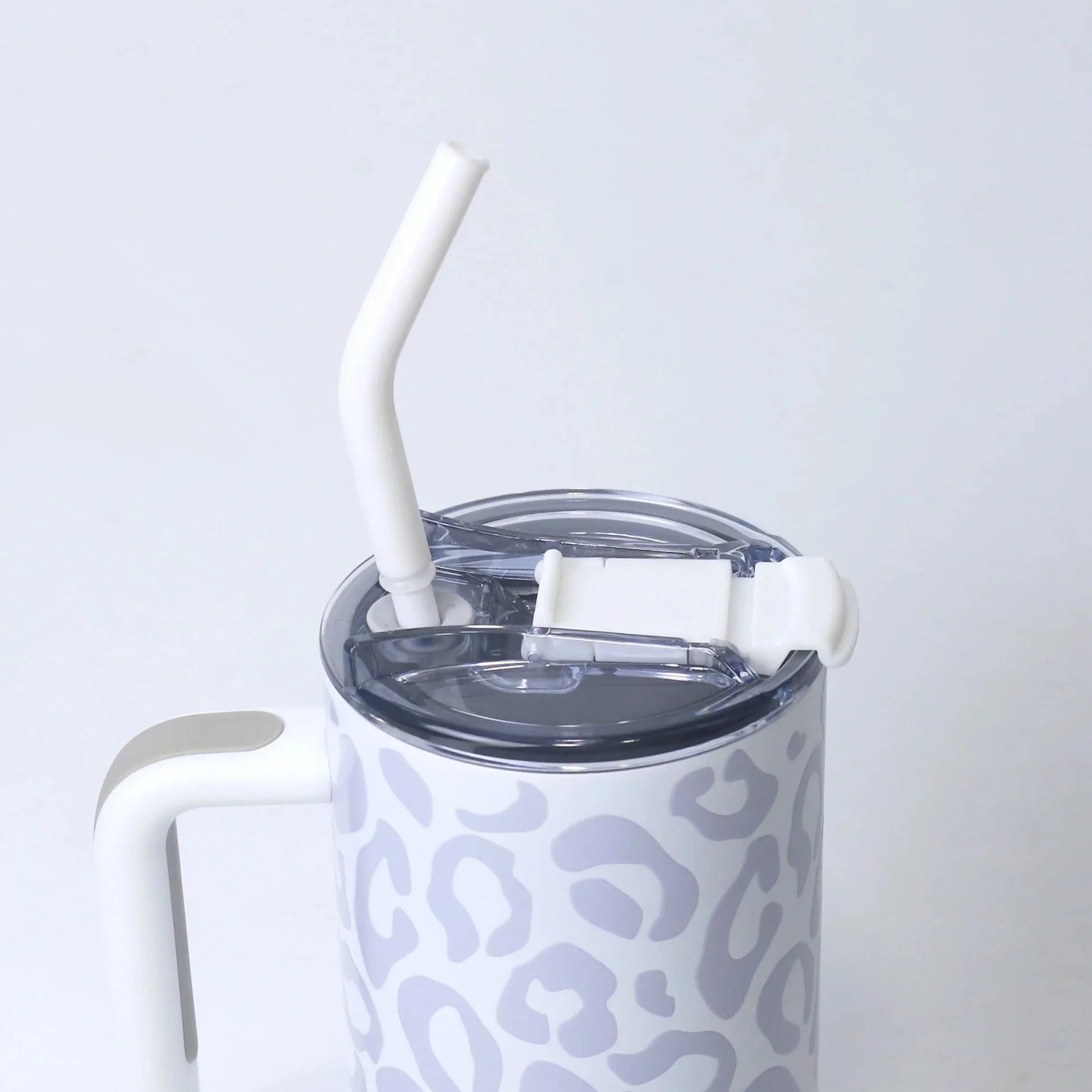 O’jay Arctic Leopard Tumbler – 40oz- 50oz - 1500ml | Stylish Stainless Steel, Leak-Proof, White & Grey Print | 217 / 24hr cold and hot water