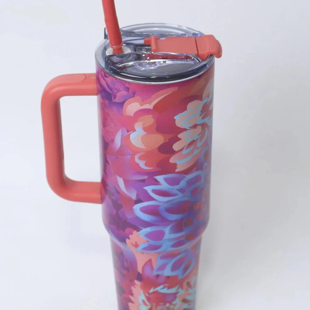 O’jay Floral Burst Tumbler – 50oz |1500ml Insulated Stainless Steel | Leak-Proof - 218