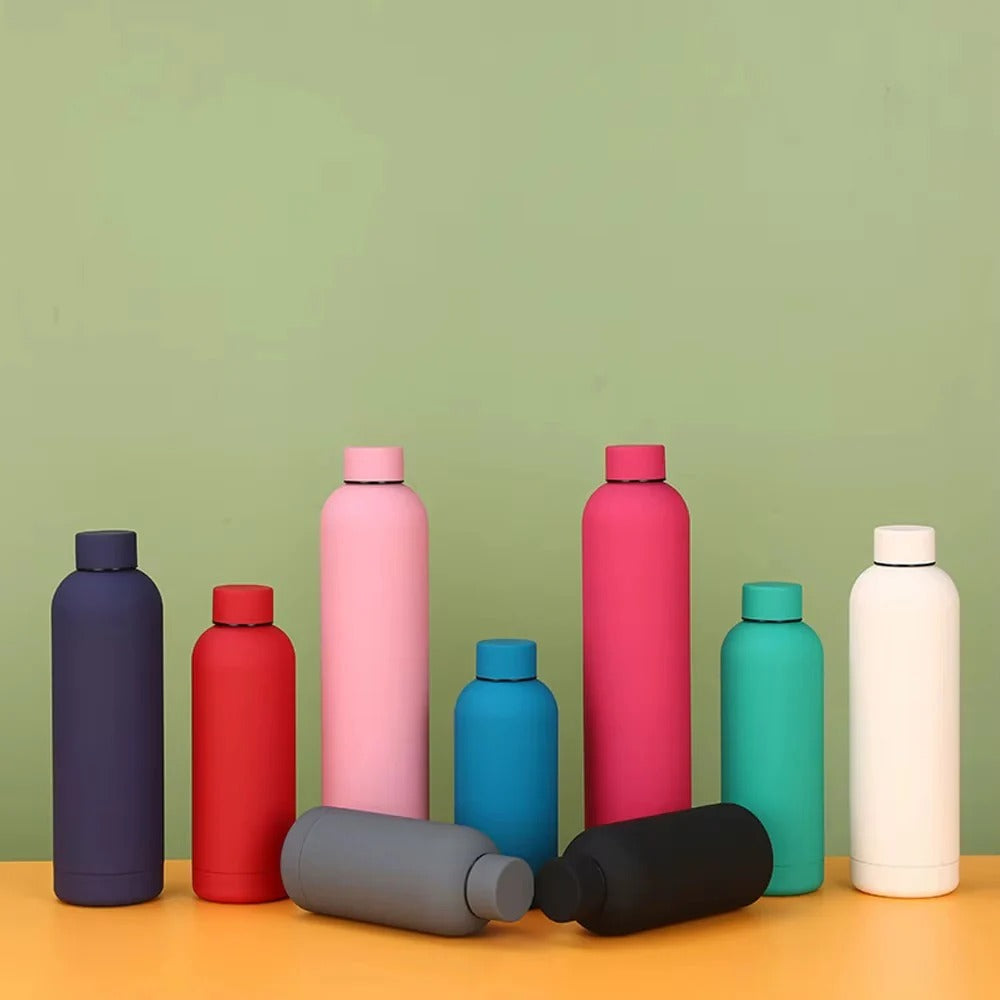 600ml Colourful Rubber Matte Double Wall Vacuum Insulated Water Bottle