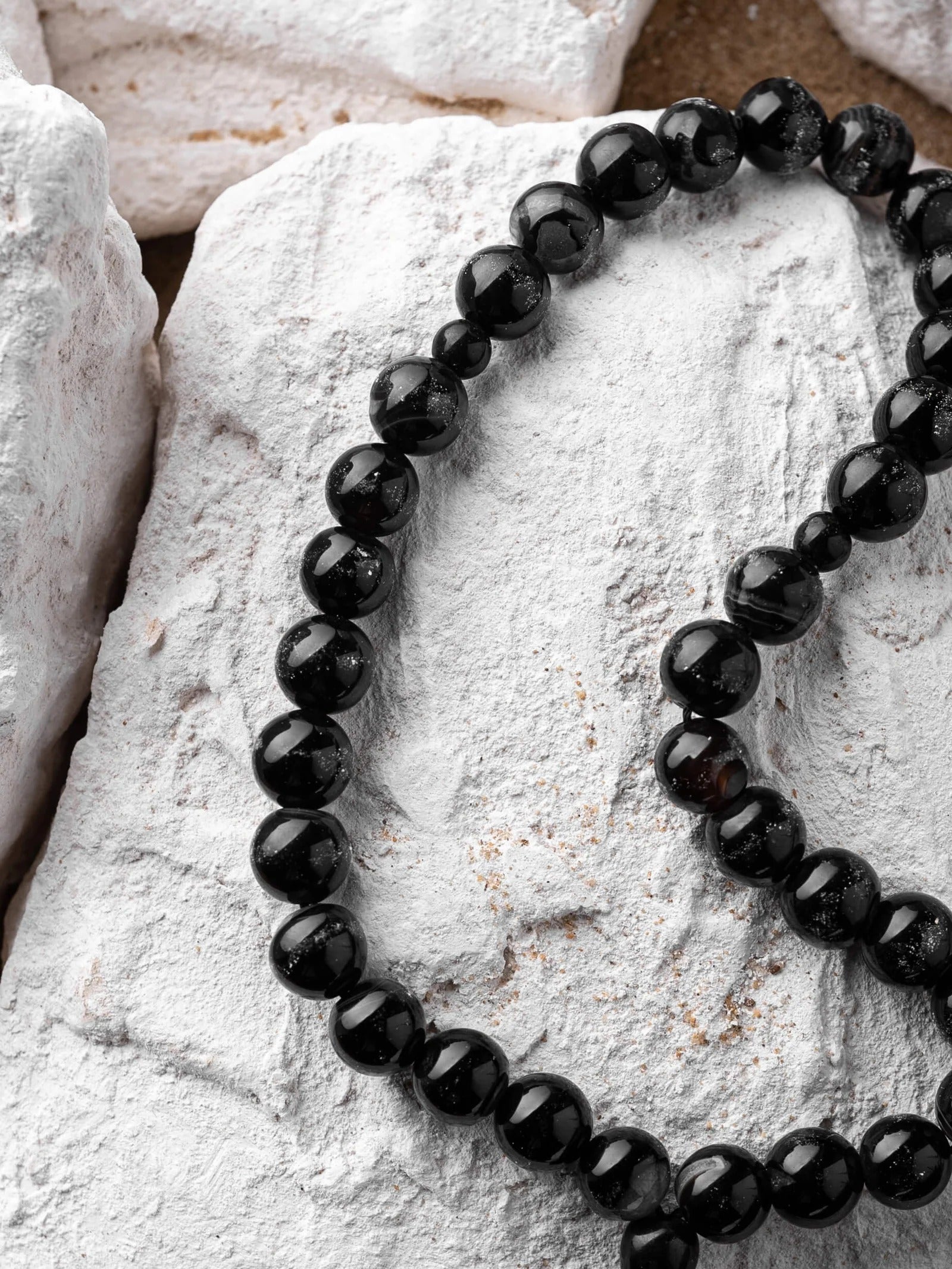 Black Aqeeq Stone Tasbih (10mm 33 Beads)