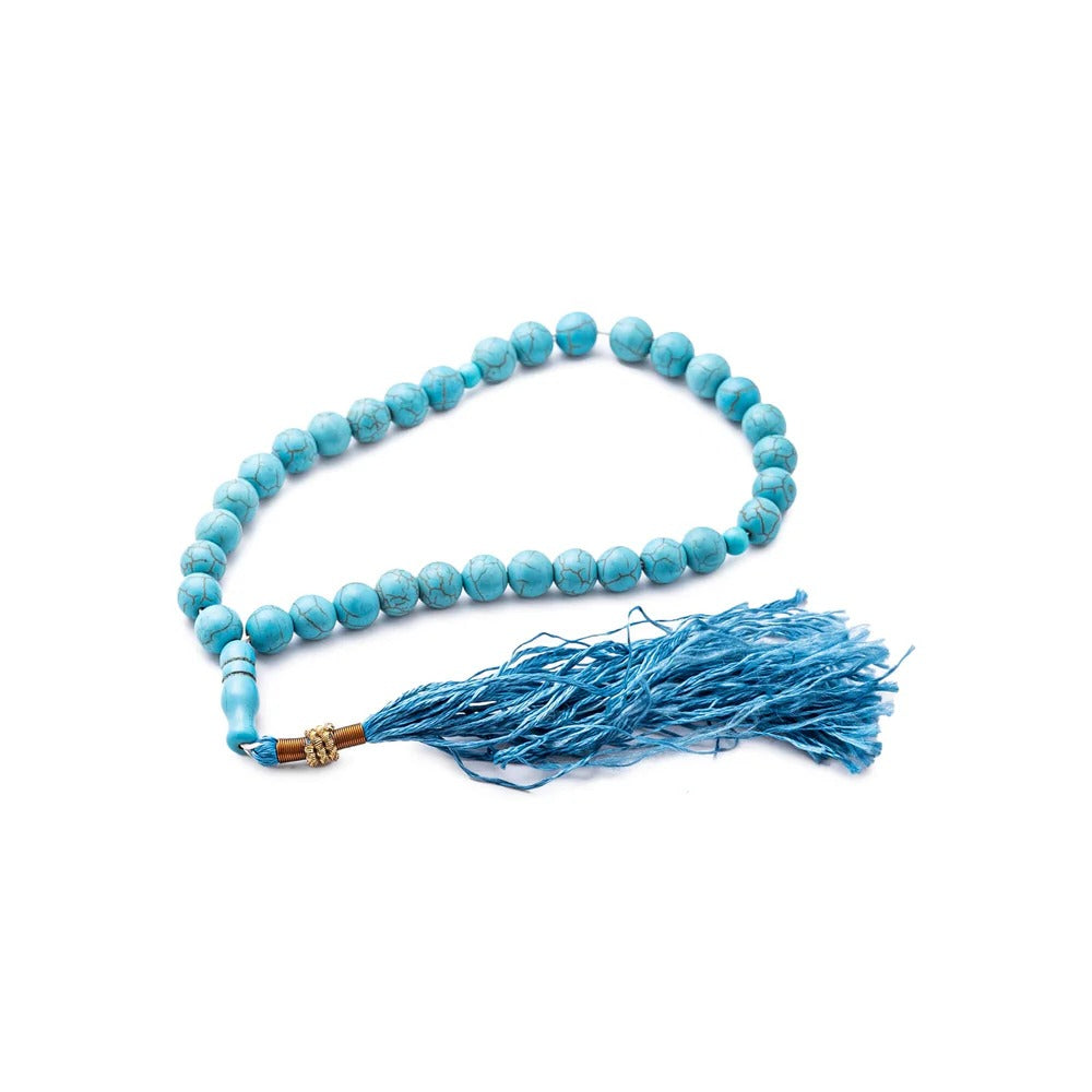 Blue Turquoise / Feroza Stone Tasbih (10mm 33 Beads)