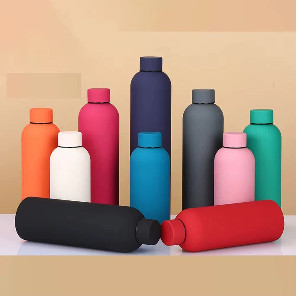 600ml Colourful Rubber Matte Double Wall Vacuum Insulated Water Bottle