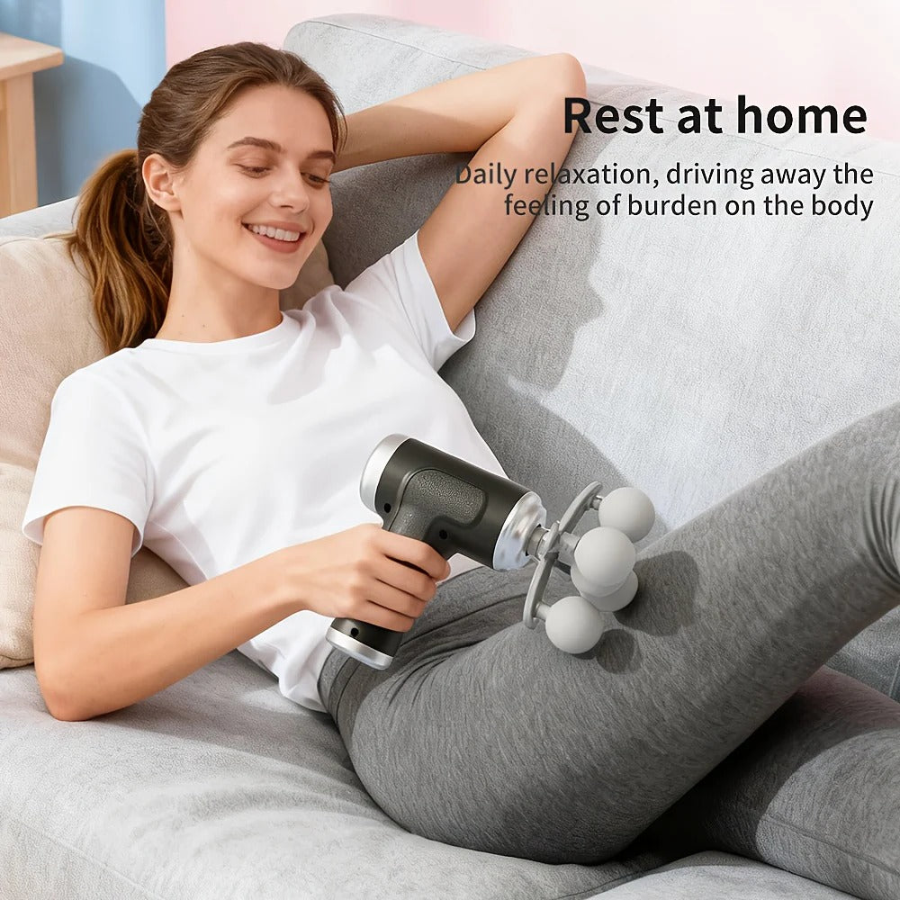 Rechargeable Massager Gun - 6-Speed Adjustable Quiet Portable Electric Muscle Massager With USB