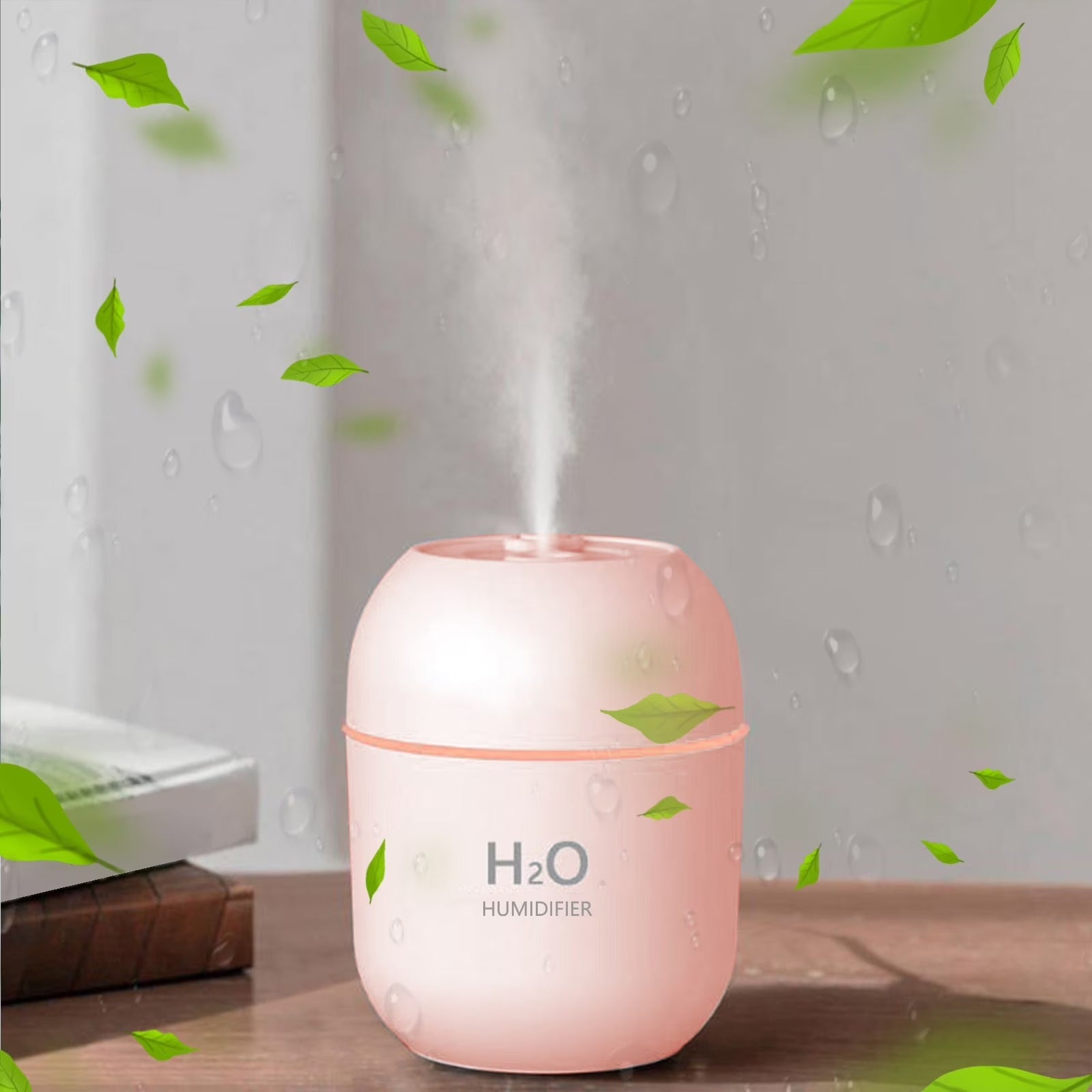 RoamHome Portable USB Rechargeable Humidifier for Home Office Bedroom Car, 220ml Mini Desk Humidifier