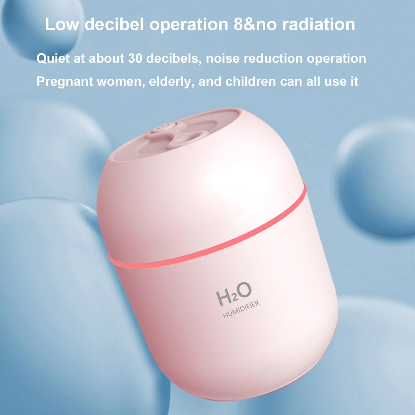 RoamHome Portable USB Rechargeable Humidifier for Home Office Bedroom Car, 220ml Mini Desk Humidifier