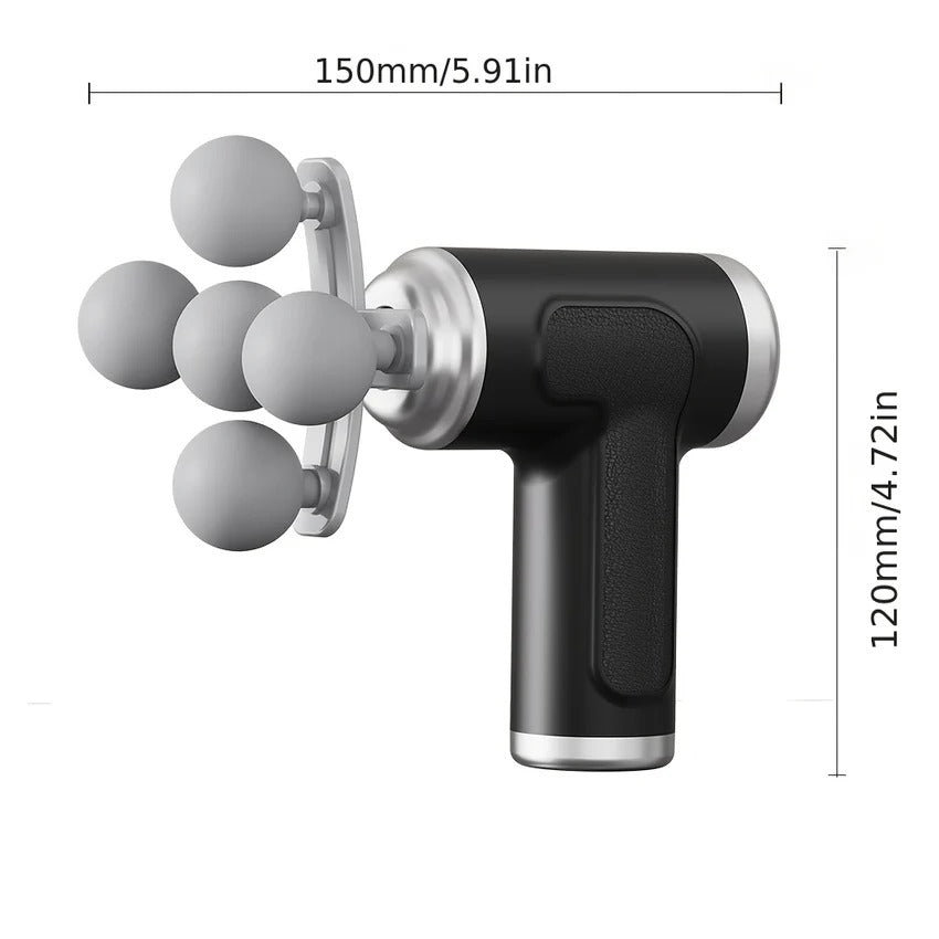 Rechargeable Massager Gun - 6-Speed Adjustable Quiet Portable Electric Muscle Massager With USB