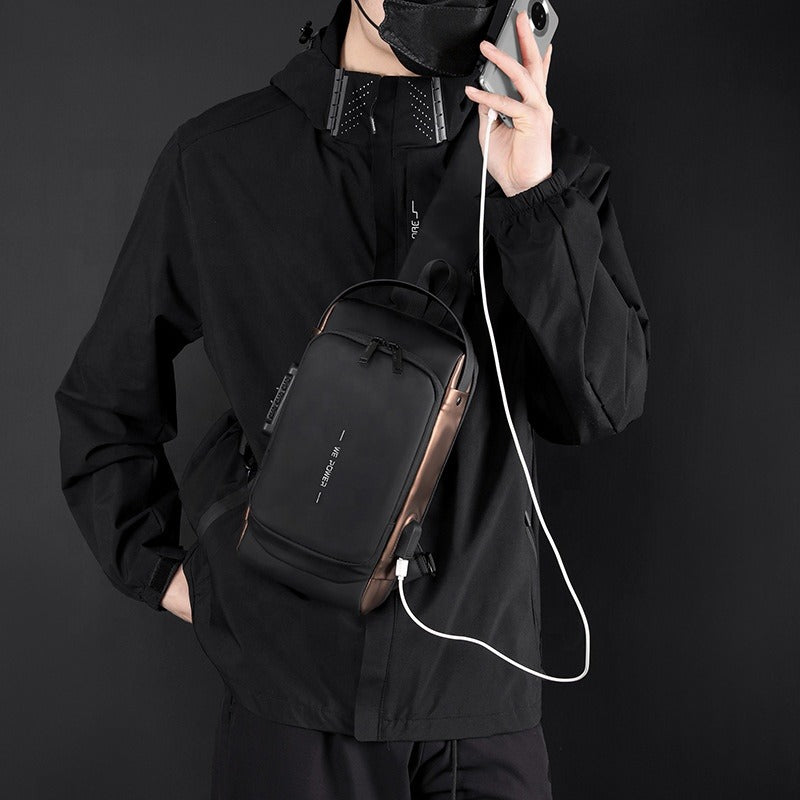 Travel Essential Water-Resistant Scratch-Proof Nylon Anti-Theft Crossbody Sling with USB Charging Port Side Bag for Men and Women - Compact Gym & Passport Shoulder bag