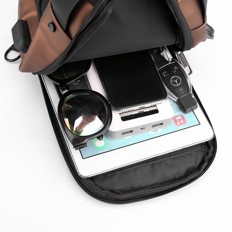 Travel Essential Water-Resistant Scratch-Proof Nylon Anti-Theft Crossbody Sling with USB Charging Port Side Bag for Men and Women - Compact Gym & Passport Shoulder bag